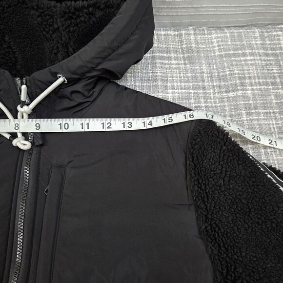 Calvin Klein Sherpa Jacket Men’s S Full Zip Black w/ Stripe and Logo - Picture 5 of 11